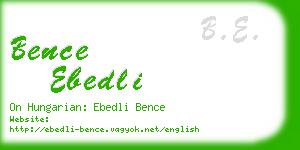 bence ebedli business card